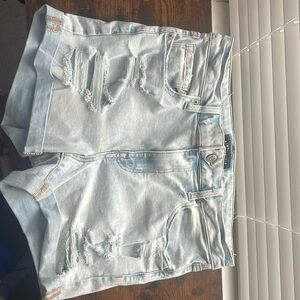 Aeropostale Blue Jean Shorts Distressed Light Wash